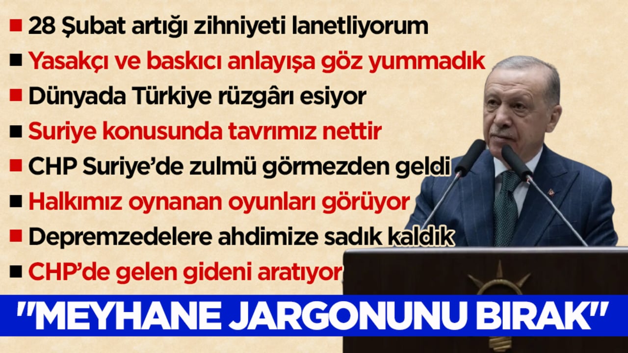 Cumhurbaşkanı Erdoğan’dan Özgür Özel’e tepki: Meyhane jargonuyla siyasetten vazgeç