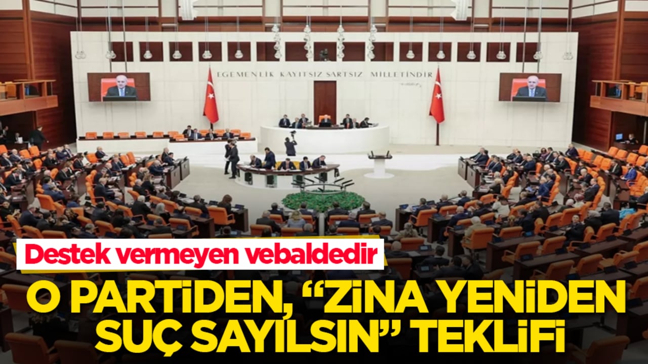 Destek vermeyen vebaldedir! O partiden, "Zina yeniden suç sayılsın" teklifi