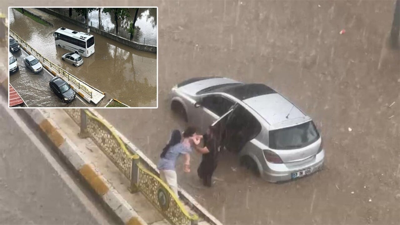 Dolu ve sağanak Edirne’yi fena vurdu, yollar göle döndü
