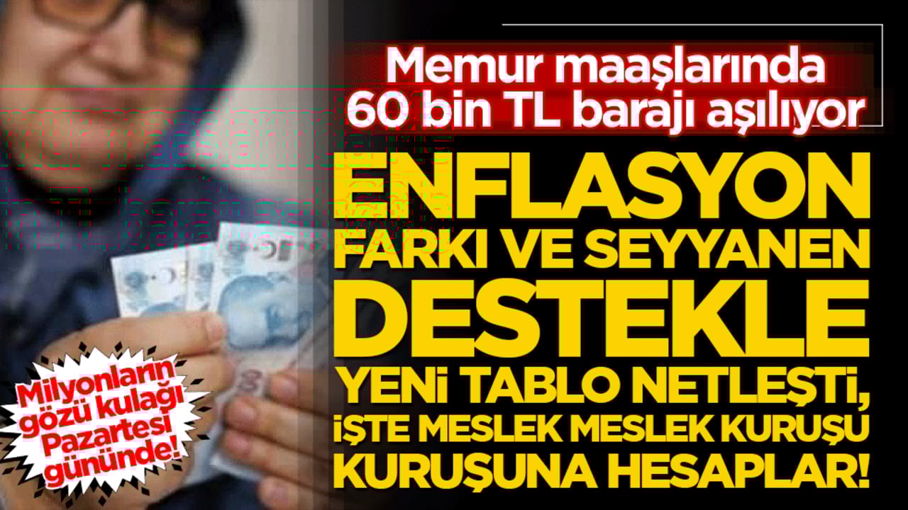 Enflasyon farkı ve seyyanen destekle yeni tablo netleşti, işte meslek meslek kuruşu kuruşuna hesaplar!