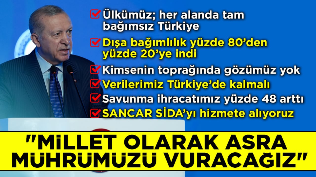 Cumhurbaşkanı Erdoğan: Millet olarak asra mührümüzü vuracağız