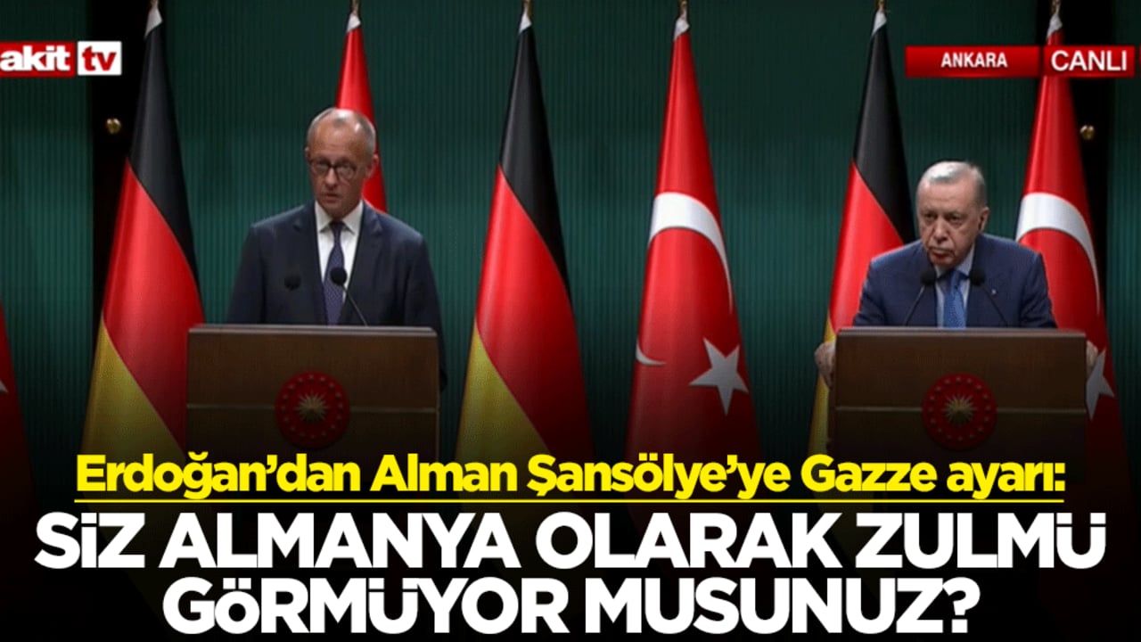 Erdoğan’dan Alman şansölyeye Gazze ayarı: Siz Almanya olarak zulmü görmüyor musunuz?