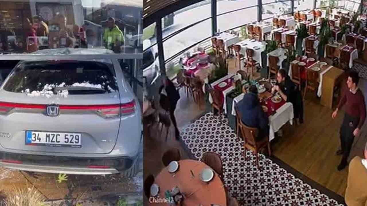Esenyurt’ta korku dolu anlar: Cahit Berkay’ın aracı restorana girdi
