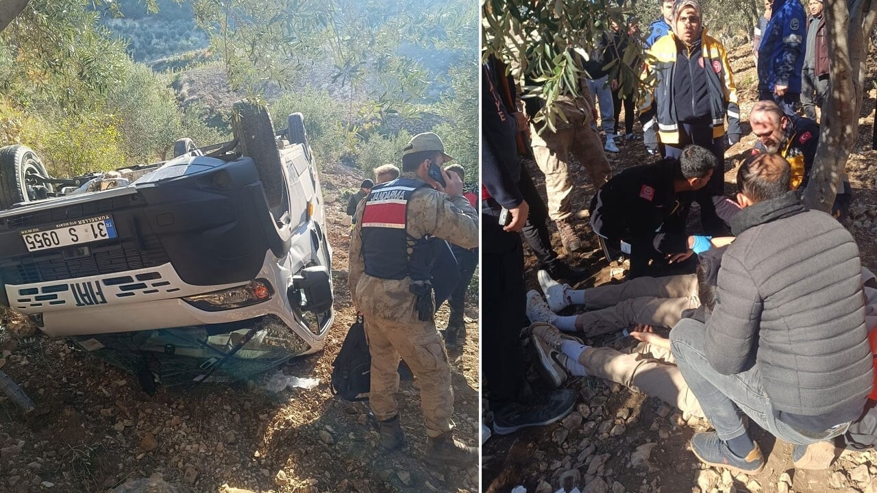 Faciaya ramak kaldı! Öğrenci servisi takla atıp zeytinliğe uçtu