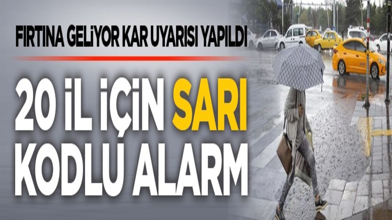 Fırtına geliyor, kar uyarısı yapıldı: 20 il için sarı kodlu alarm