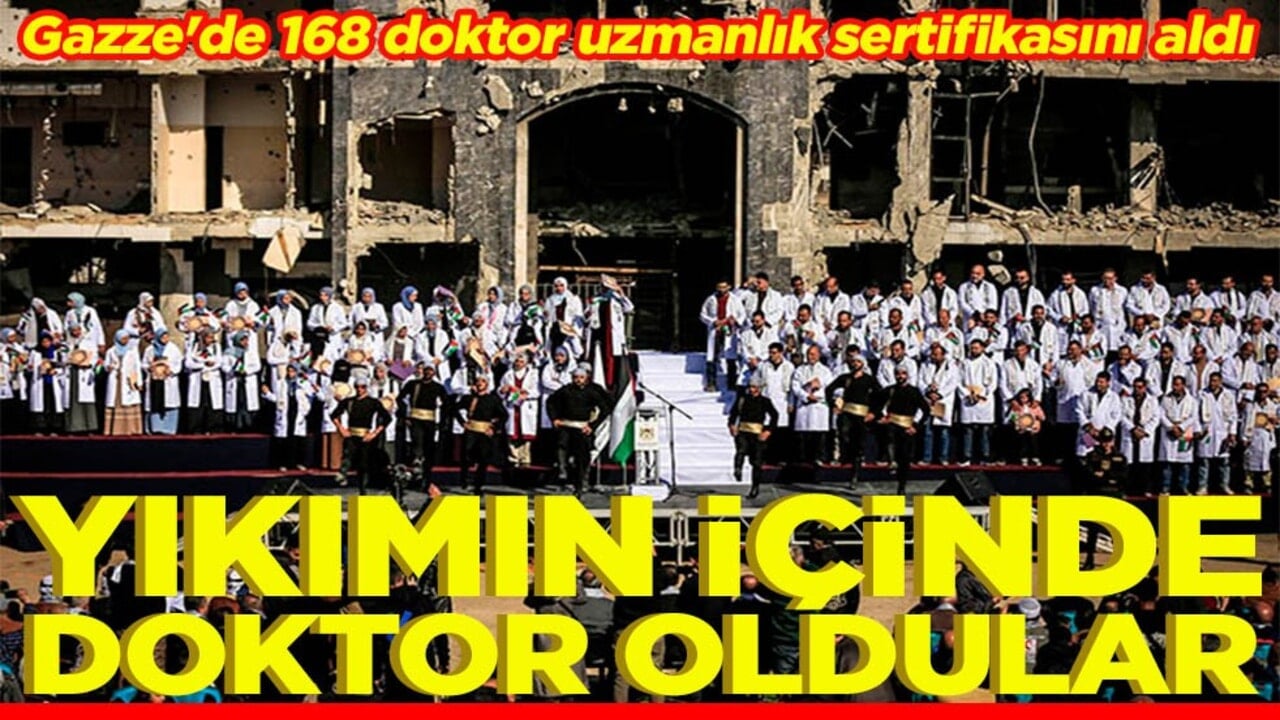 Gazze'de 168 doktor uzmanlık sertifikasını aldı. Yıkımın içinde doktor oldular