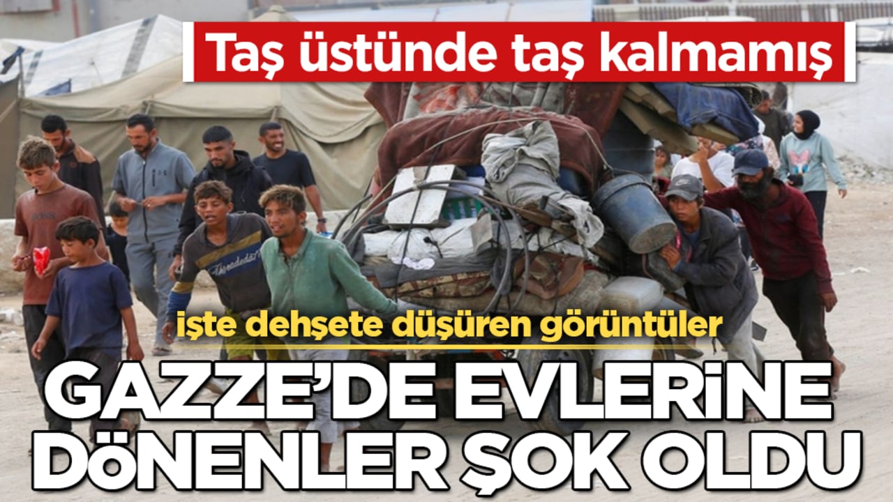 Gazze’de evlerine dönenler şok oldu! Taş üstünde taş kalmamış: İşte dehşete düşüren görüntüler