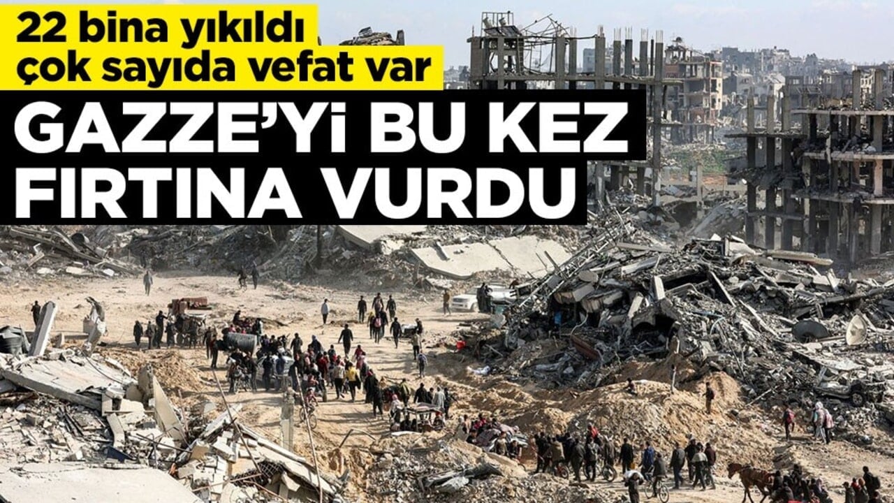 Gazze'yi bu kez fırtına yıktı... 22 bina çöktü, çok sayıda ölü var