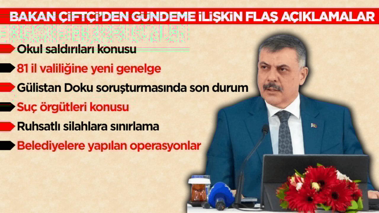 İçişleri Bakanı Çiftçi’den gündeme ilişkin flaş açıklamalar