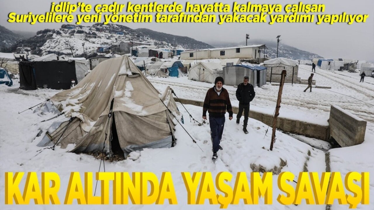 İdlip'te kar altında yaşam savaşı