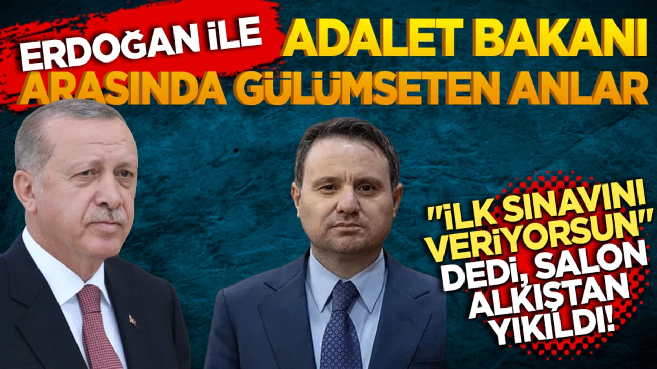 "İlk sınavını veriyorsun" dedi, salon alkıştan yıkıldı! Erdoğan ile yeni Adalet Bakanı arasında gülümseten anlar