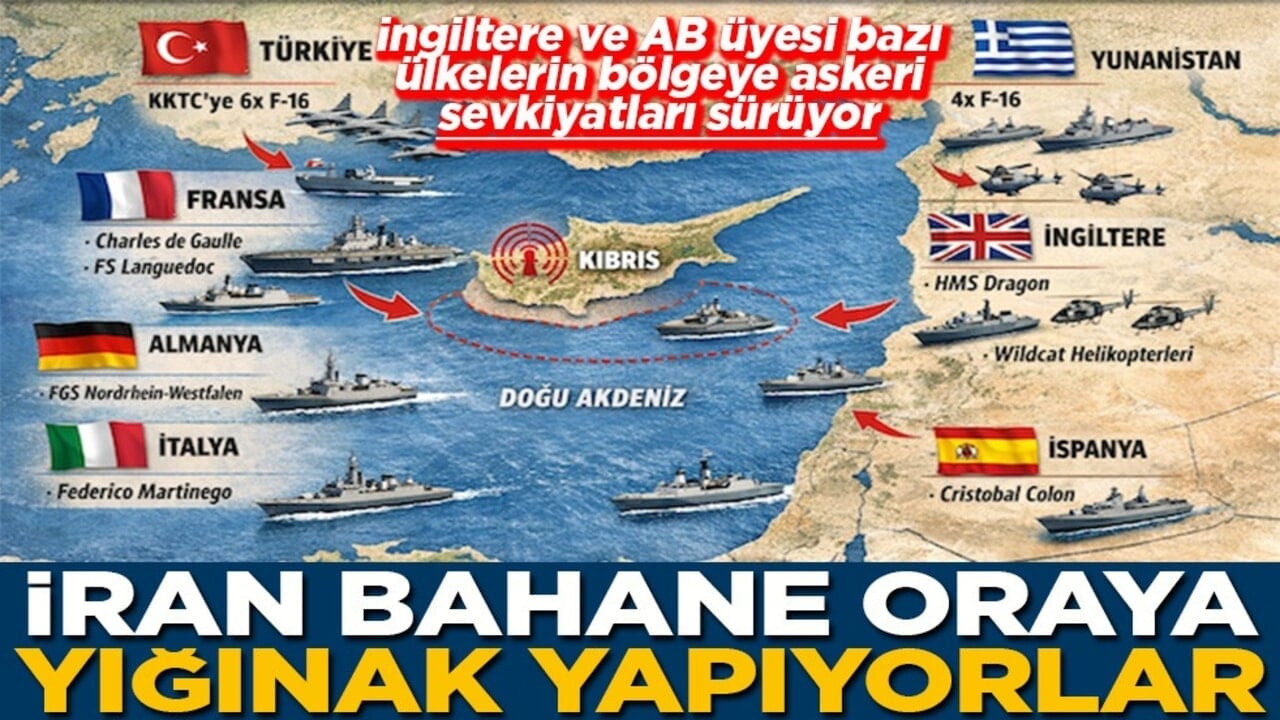 İngiltere ve AB ülkelerinin bölgeye askeri sevkiyatları sürüyor İran bahane oraya yığınak yapıyorlar