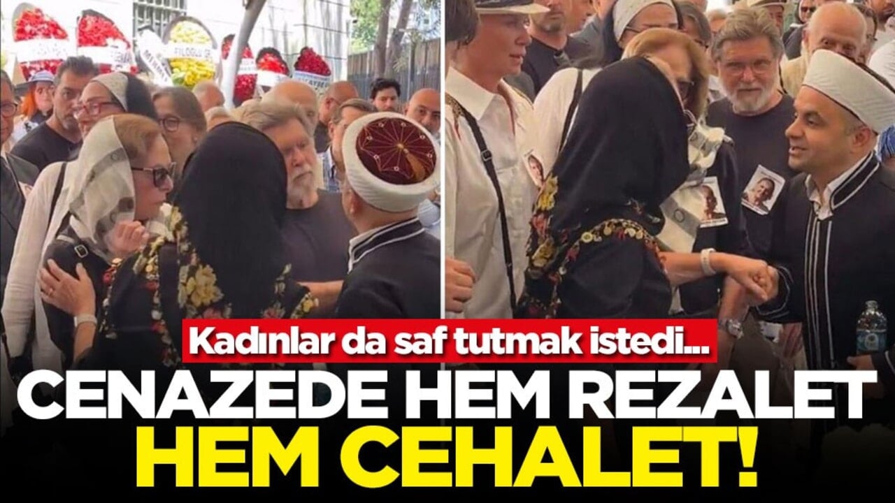 Kadınlar da saf tutmak istedi...  Cenazede hem rezalet hem cehalet!