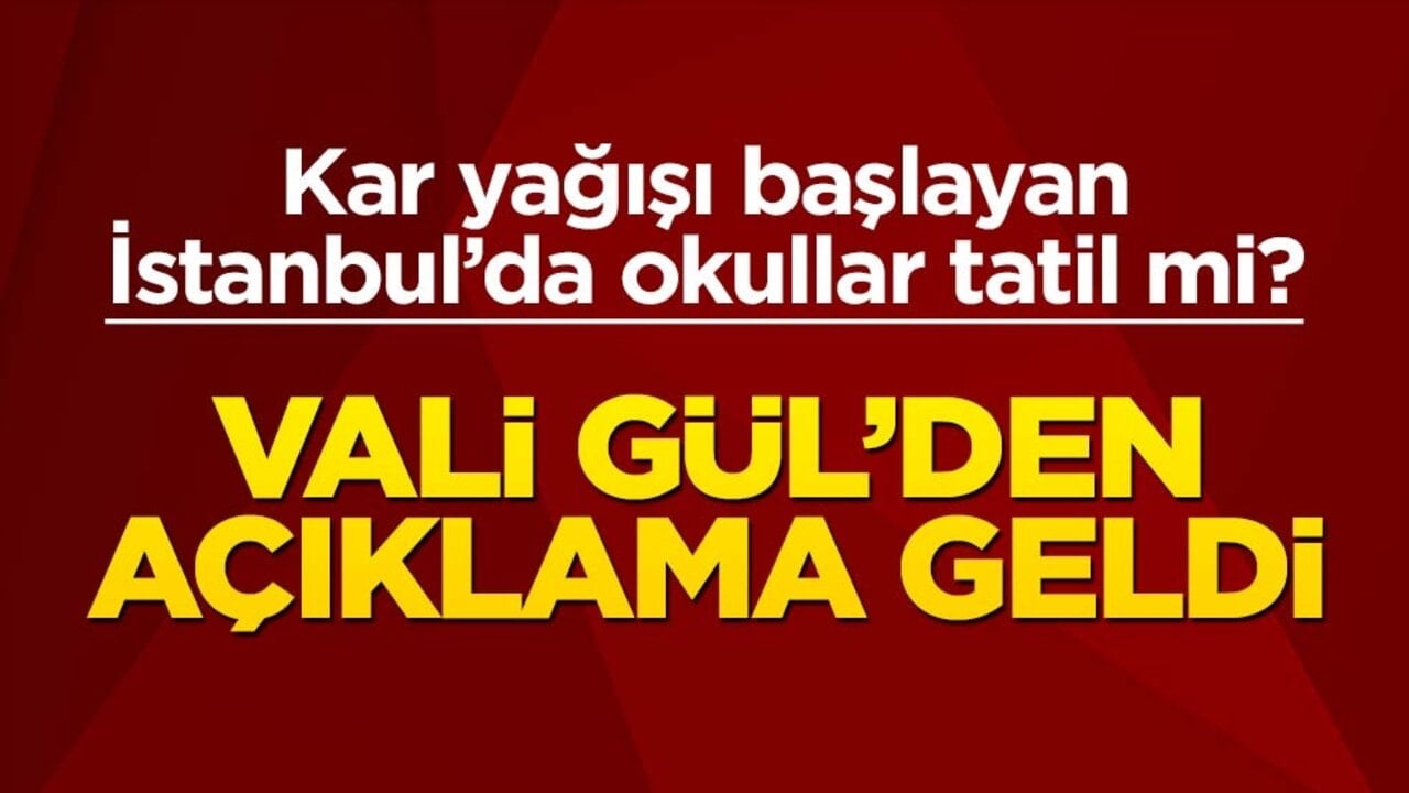 Kar yağışının başladığı İstanbul'da okullar tatil mi? Vali Davut Gül'den açıklama geldi