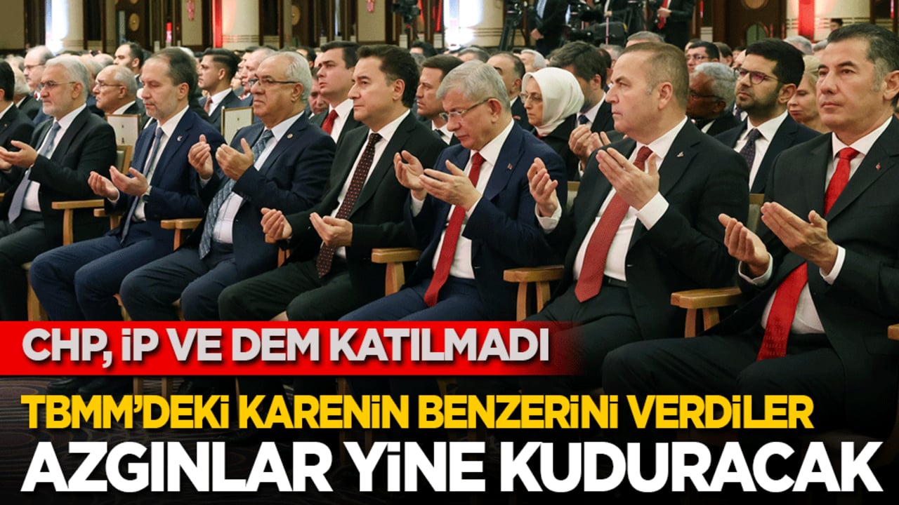 Külliye’deki resepsiyona CHP, İP ve DEM katılmadı! Azgınlar yine kuduracak: Parti liderleri TBMM'deki karenin benzerini verdiler