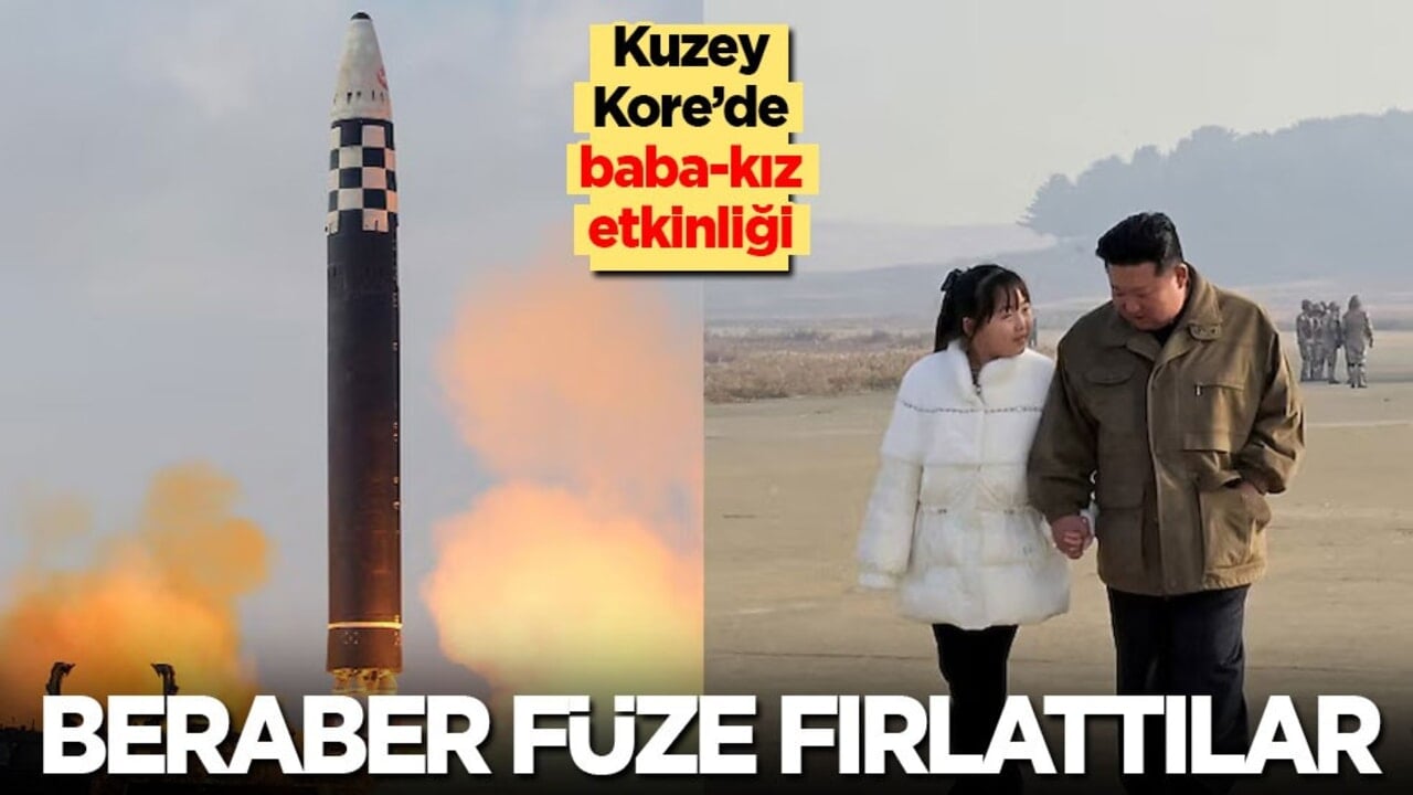 Kuzey Kore’de baba-kız etkinliği: Beraber füze fırlattılar…