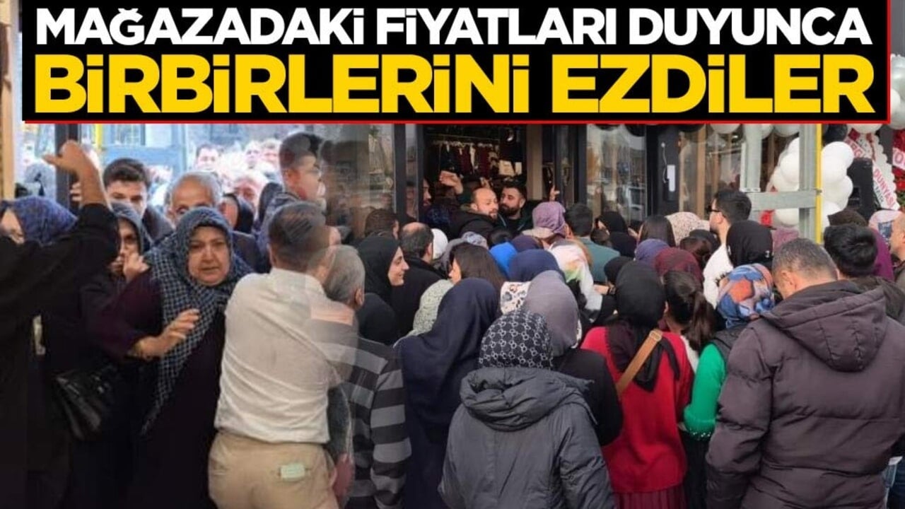 Mağazadaki fiyatları duyunca birbirlerini ezdiler