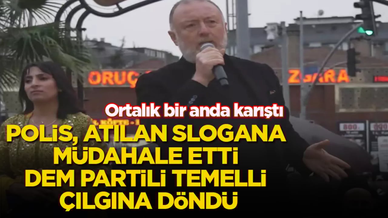 Polis, atılan slogana müdahale etti, DEM Partili Sezai Temelli çılgına döndü! Ortalık bir anda karıştı