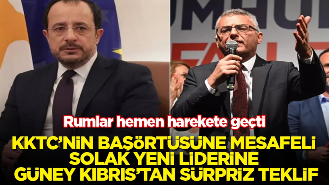 Rumlar hemen harekete geçti! KKTC’nin başörtüsüne mesafeli, solak yeni liderine Güney Kıbrıs’tan sürpriz teklif