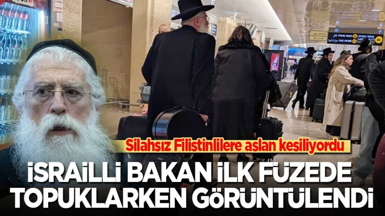 Silahsız Filistinlilere aslan kesiliyordu: İsrailli bakan ilk füzede topuklarken görüntülendi