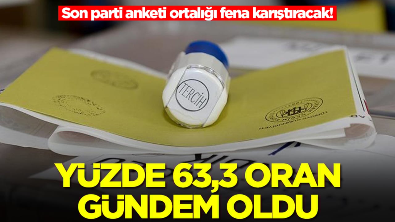 Son parti anketi ortalığı fena karıştıracak! Yüzde 63,3 oran gündem oldu