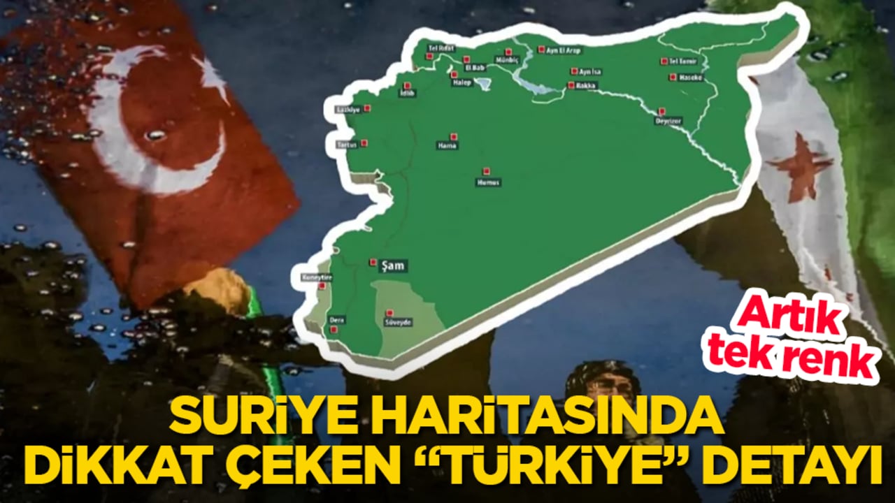Suriye haritasında dikkat çeken "Türkiye" detayı! Artık tek renk