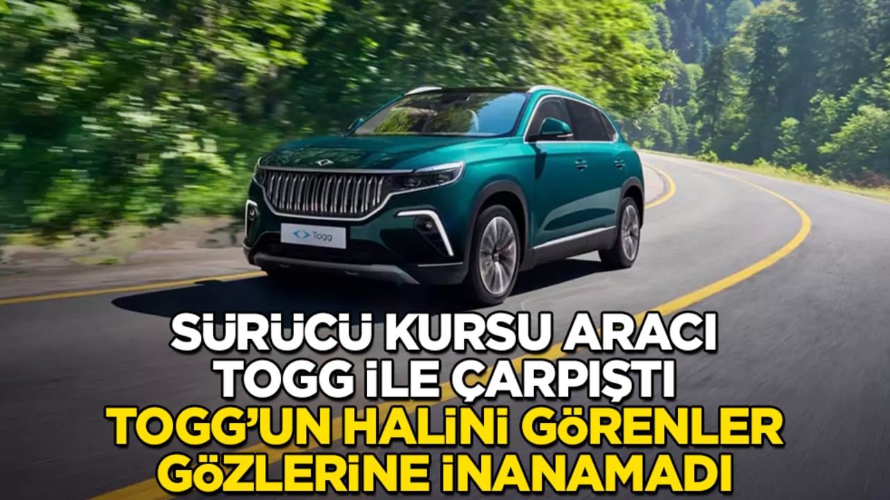 Sürücü kursu aracı TOGG ile çarpıştı, TOGG’un halini görenler gözlerine inanamadı 