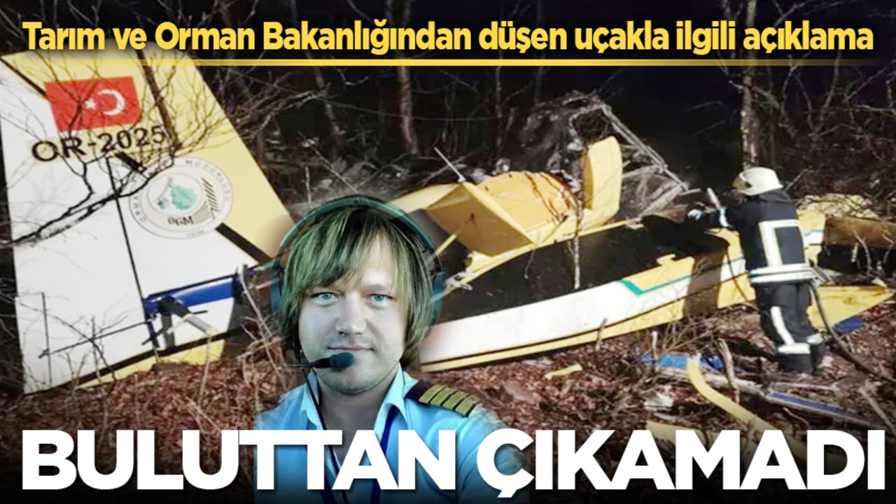 Tarım ve Orman Bakanlığından düşen uçakla ilgili açıklama: Girdiği buluttan çıkamadı