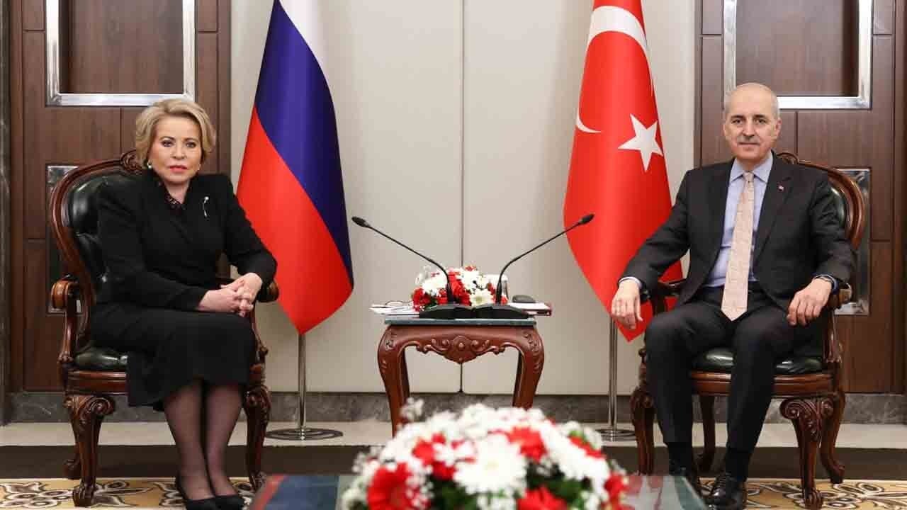 TBMM Başkanı Kurtulmuş, Rusya Federasyon Konseyi Başkanı Matviyenko ile görüştü