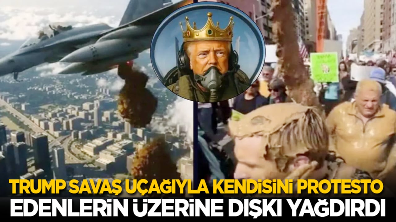 Trump, savaş uçağıyla kendisini protesto edenlerin üzerine dışkı yağdırdı