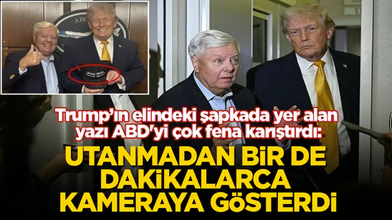 Trump’ın elindeki şapkada yer alan yazı ABD’yi çok fena karıştırdı: Utanmadan bir de dakikalarca kameraya gösterdi