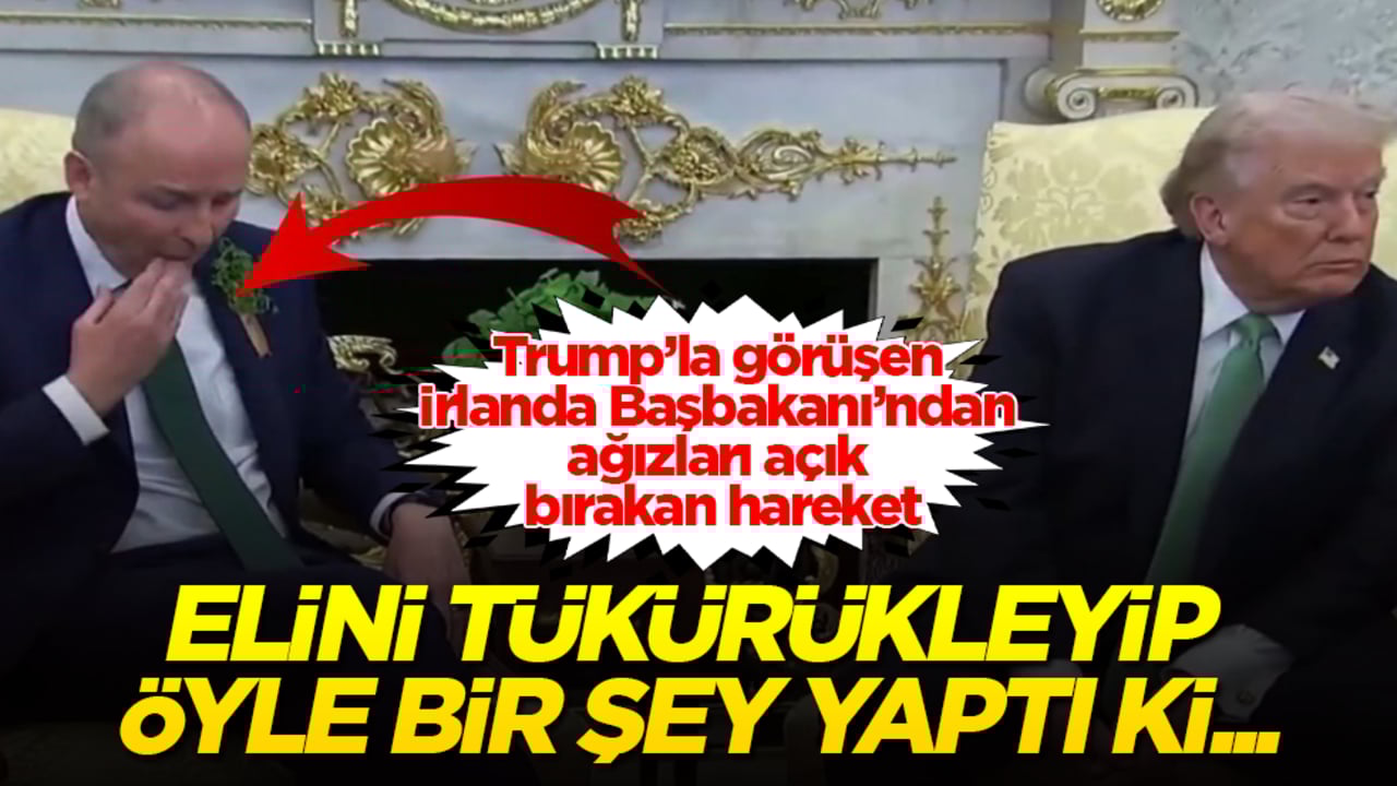 Trump’la görüşen İrlanda Başbakanı’ndan ağızları açık bırakan hareket! Elini tükürükleyip öyle bir şey yaptı ki...