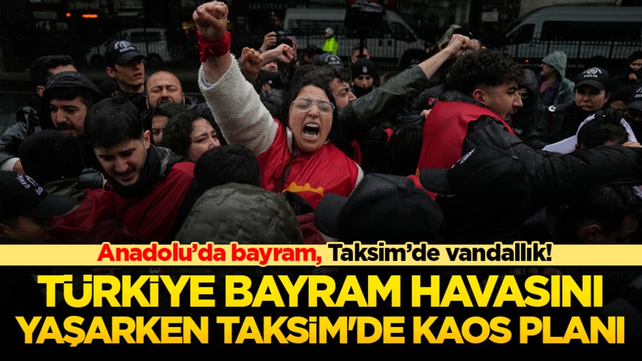 Türkiye bayram havasını yaşarken Taksim'de kaos planı! Millet bayram kutladı, vandallar polise saldırdı!