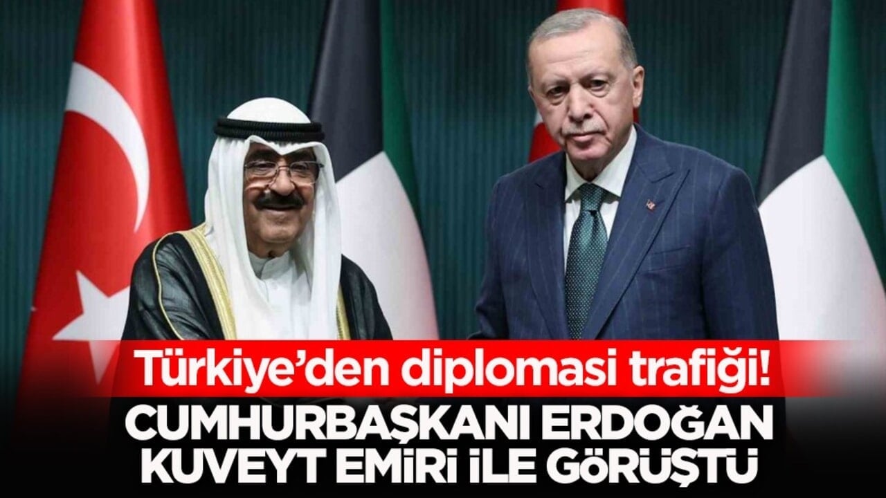 Türkiye’nin diplomasi trafiği devam ediyor! Cumhurbaşkanı Erdoğan Kuveyt Emiri ile görüştü