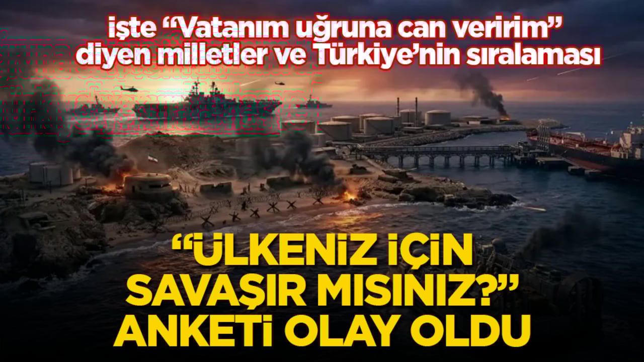 "Ülkeniz için savaşır mısınız?" anketi olay oldu! İşte "Vatanım uğruna can veririm" diyen milletler ve Türkiye’nin sıralaması
