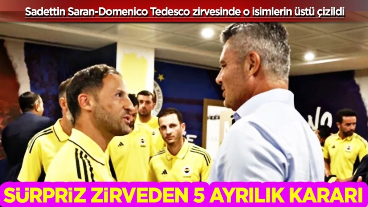 Ünlü futbol takımı kararını verdi... Sadettin Saran-Domenico Tedesco zirvesinden 5 ayrılık kararı çıktı! 