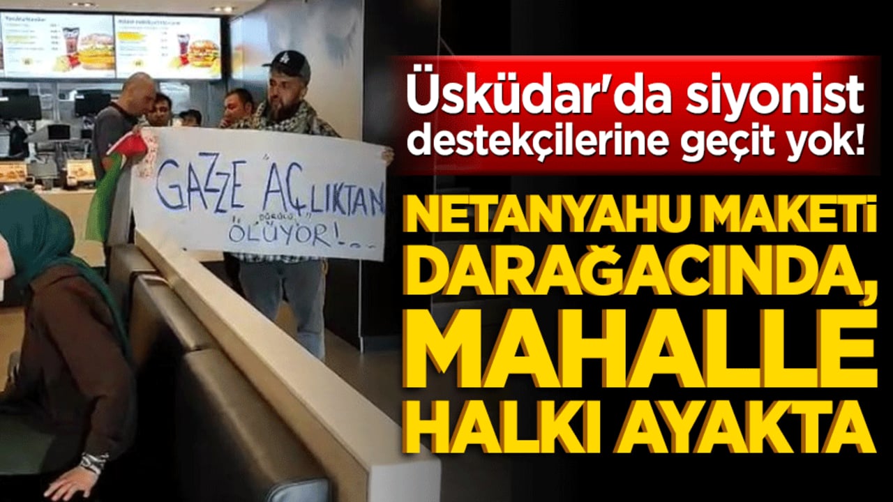 Üsküdar'da siyonist destekçilerine geçit yok! Netanyahu maketi darağacında, mahalle halkı ayakta!