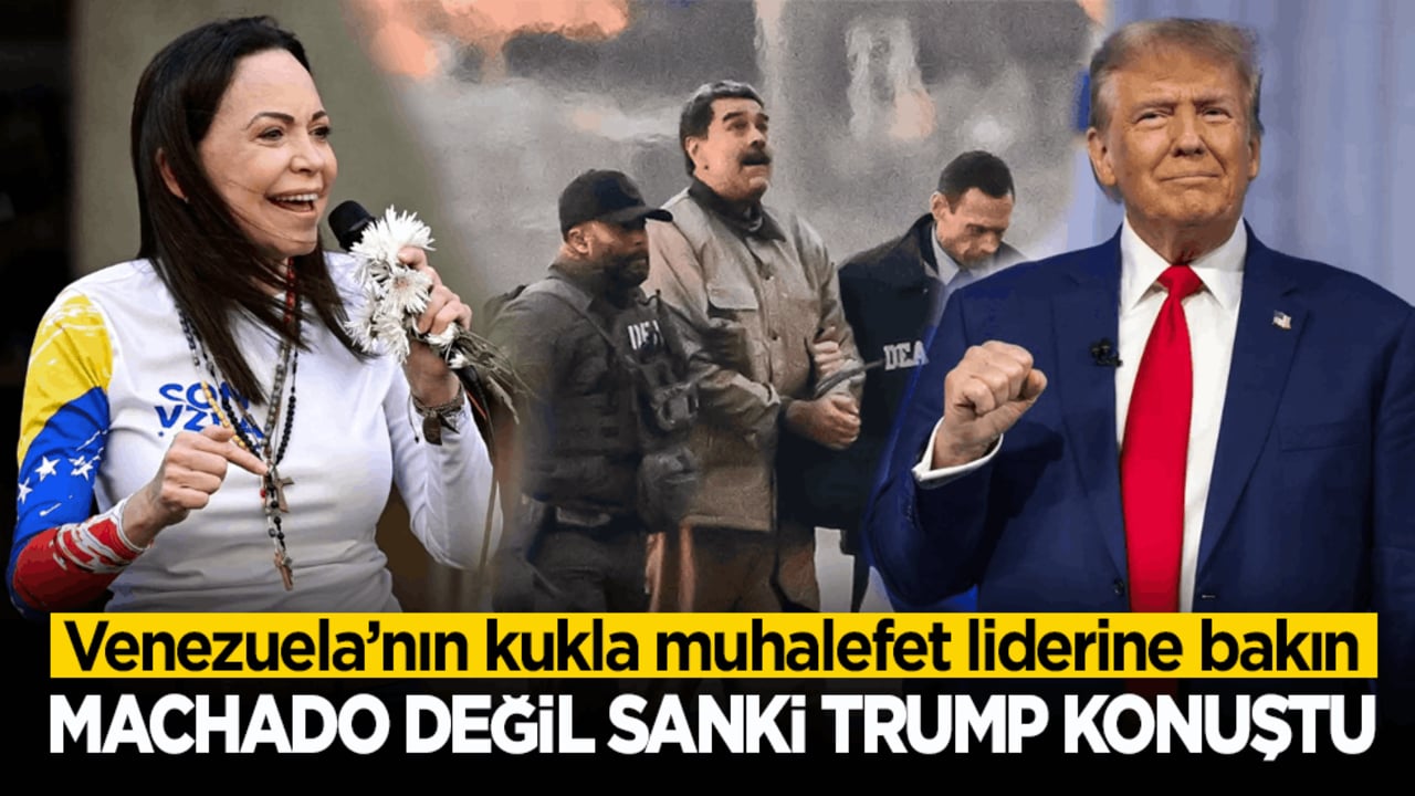Venezuela’nın kukla muhalefet liderine bakın! Machado değil sanki Trump konuştu