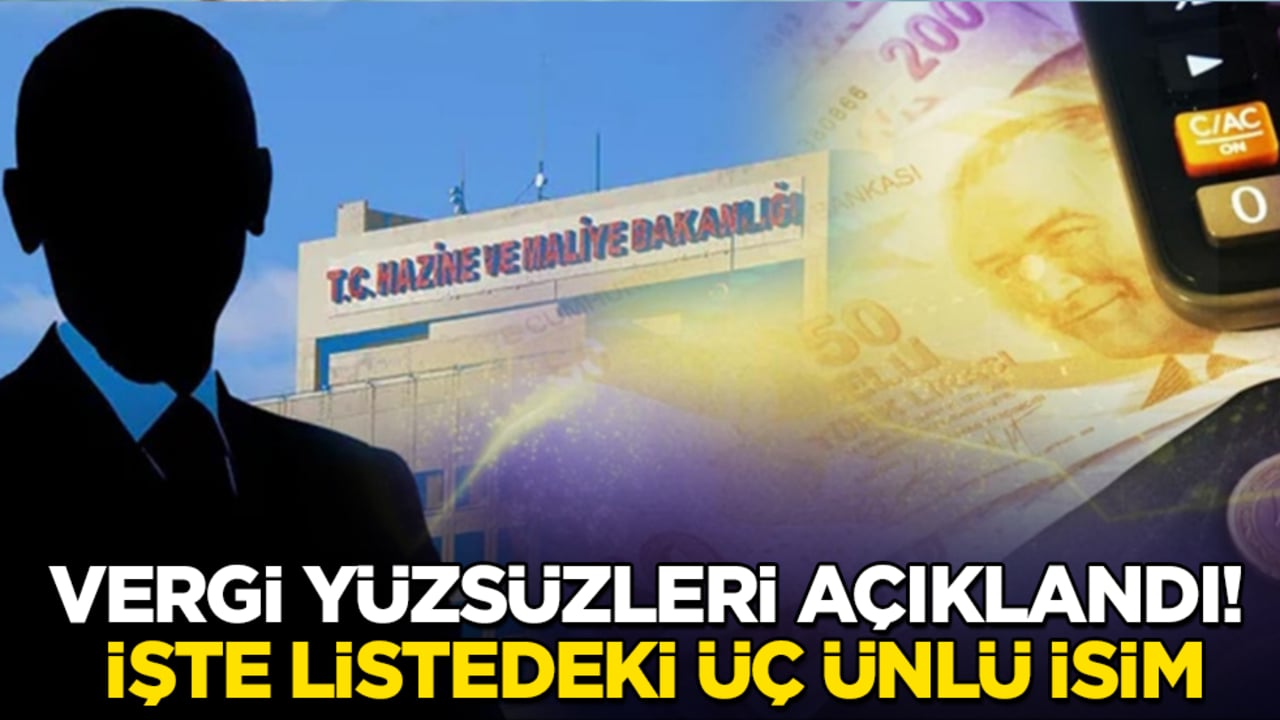 Vergi yüzsüzleri açıklandı! İşte listedeki üç ünlü isim