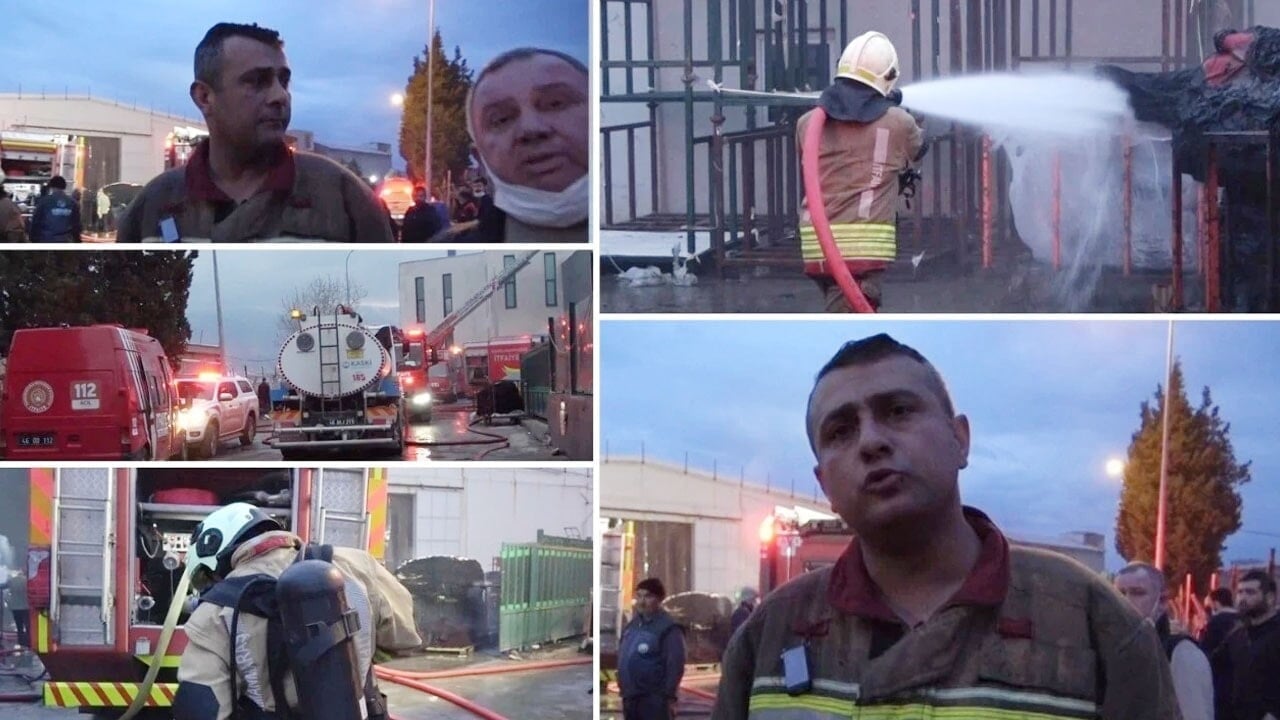 Yangına müdahale eden itfaiye erini dövüp gazetecilerin üzerine yürüdüler