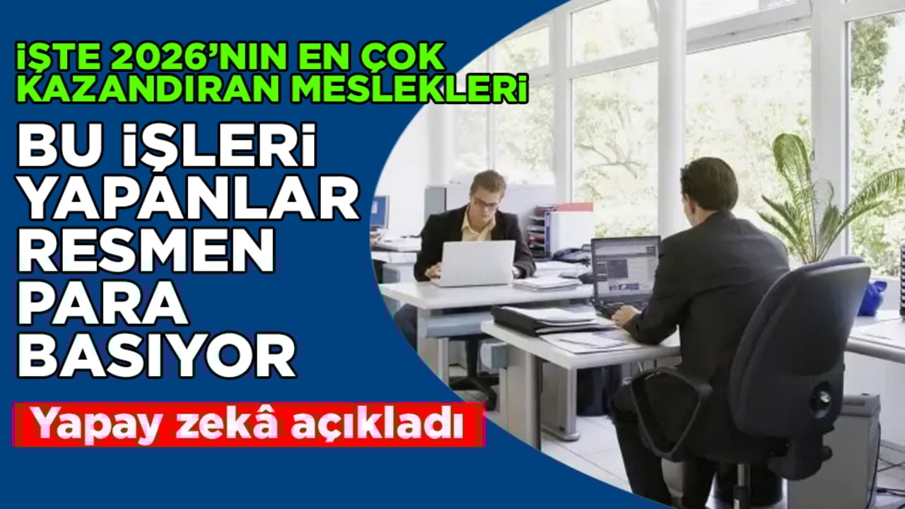 Yapay zekâ açıkladı: Bu işleri yapanlar resmen para basıyor! İşte 2026’nın en çok kazandıran meslekleri