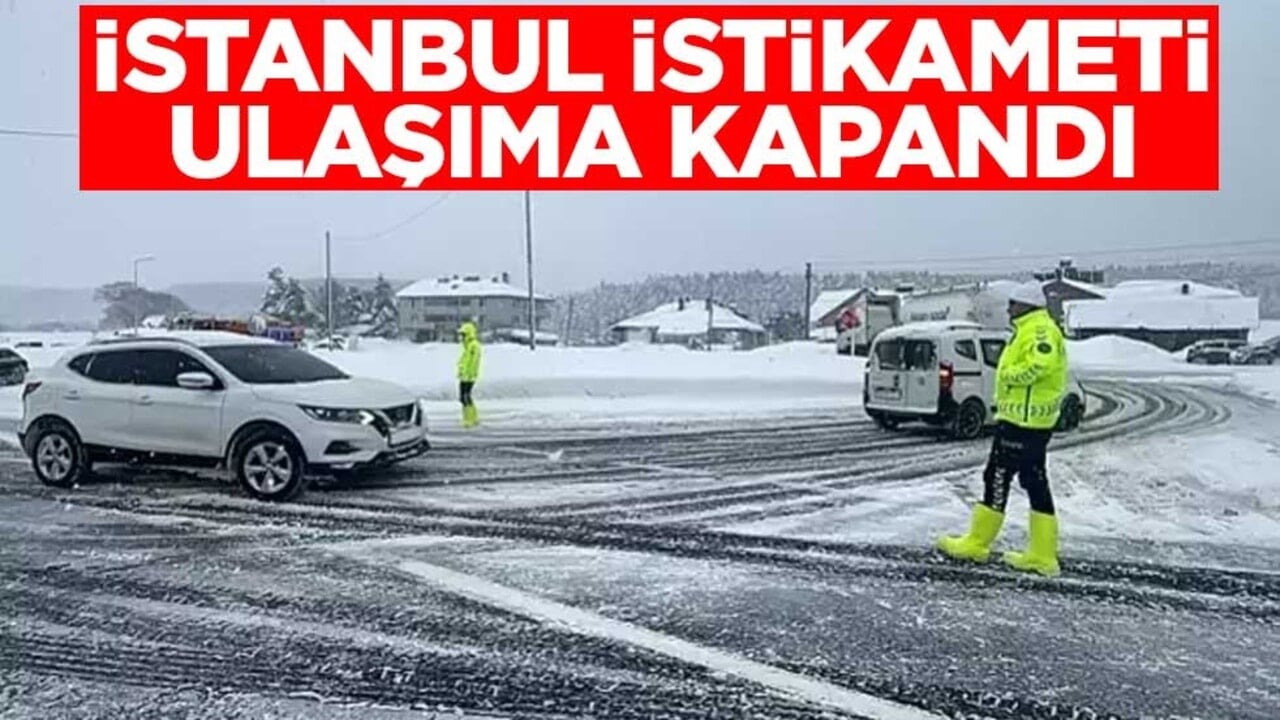 Yoğun kar yağışı etkili oluyor! D-100 kara yolu İstanbul istikameti ulaşıma kapandı