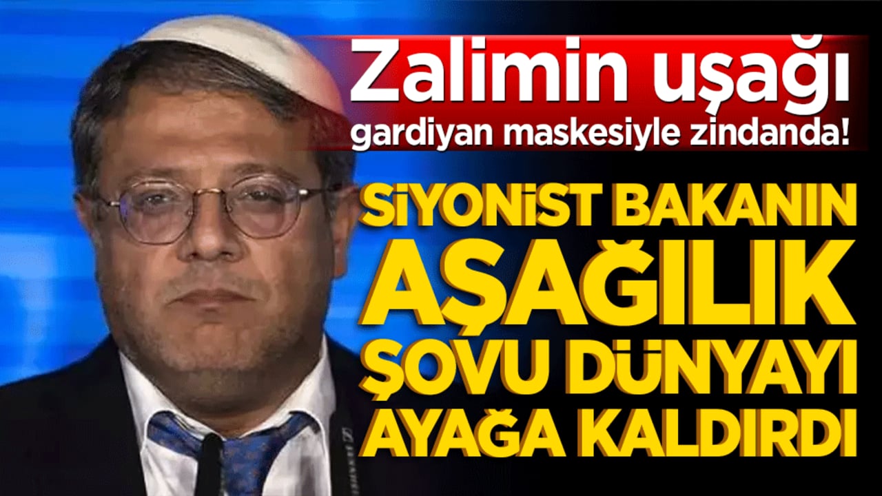 Zalimin uşağı gardiyan maskesiyle zindanda! Siyonist bakanın aşağılık şovu dünyayı ayağa kaldırdı!