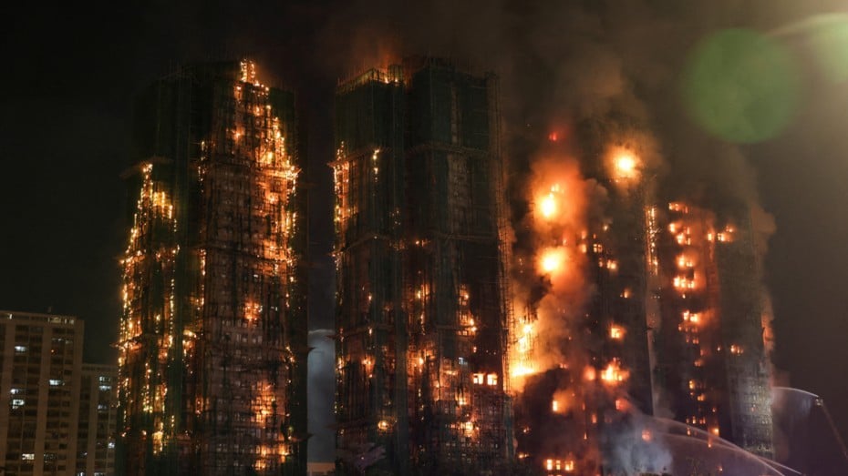 159 can alan Hong Kong yangınında skandal iddia: Müteahhit firmanın güvenlik sicili gizlenmiş