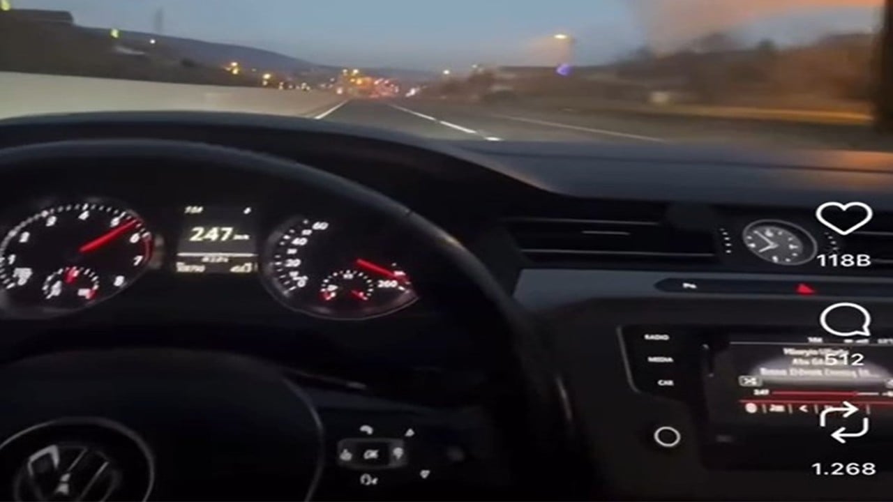 250 kilometre hız yaptı kendini ihbar etti