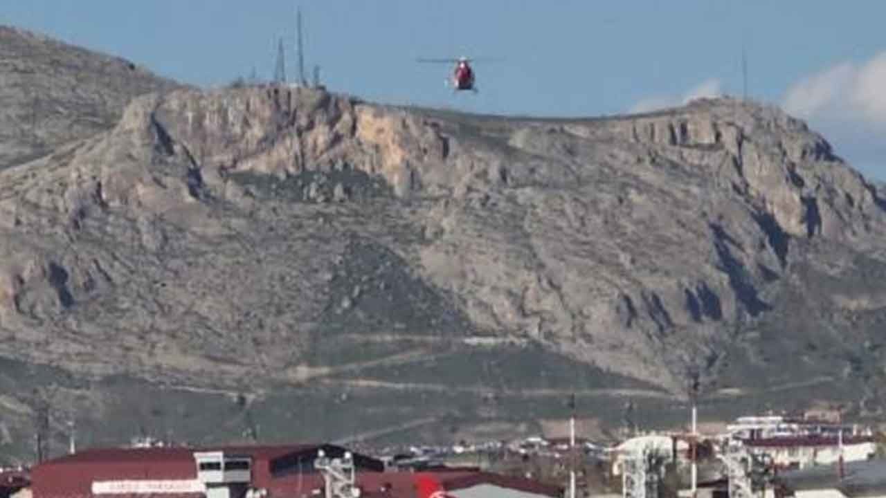 77 yaşındaki hasta için helikopter havalandı
