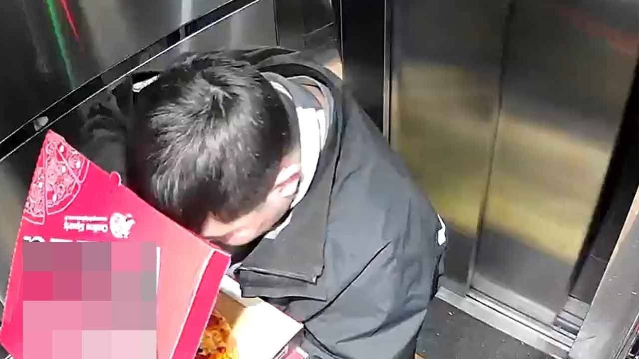 Akıllara durgunluk veren olay! Pizzanın malzemelerini yiyip asansöre tuvaletini yapan kuryeye ibretlik ceza!