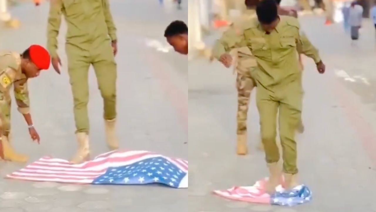 Amerikan bayrağına basan askerlere gözaltı!