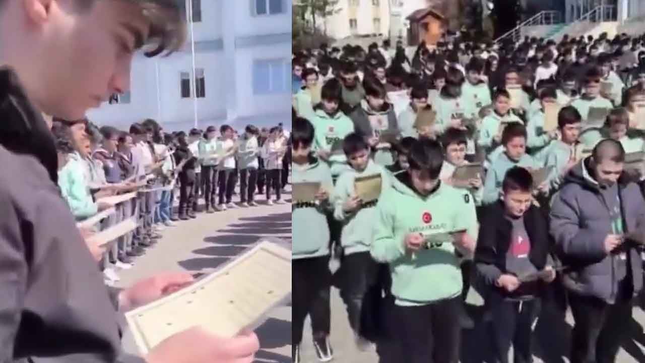 Gençler 1 dakikada hatim indirdi! Hem duygulandıran hem gururlandıran görüntü