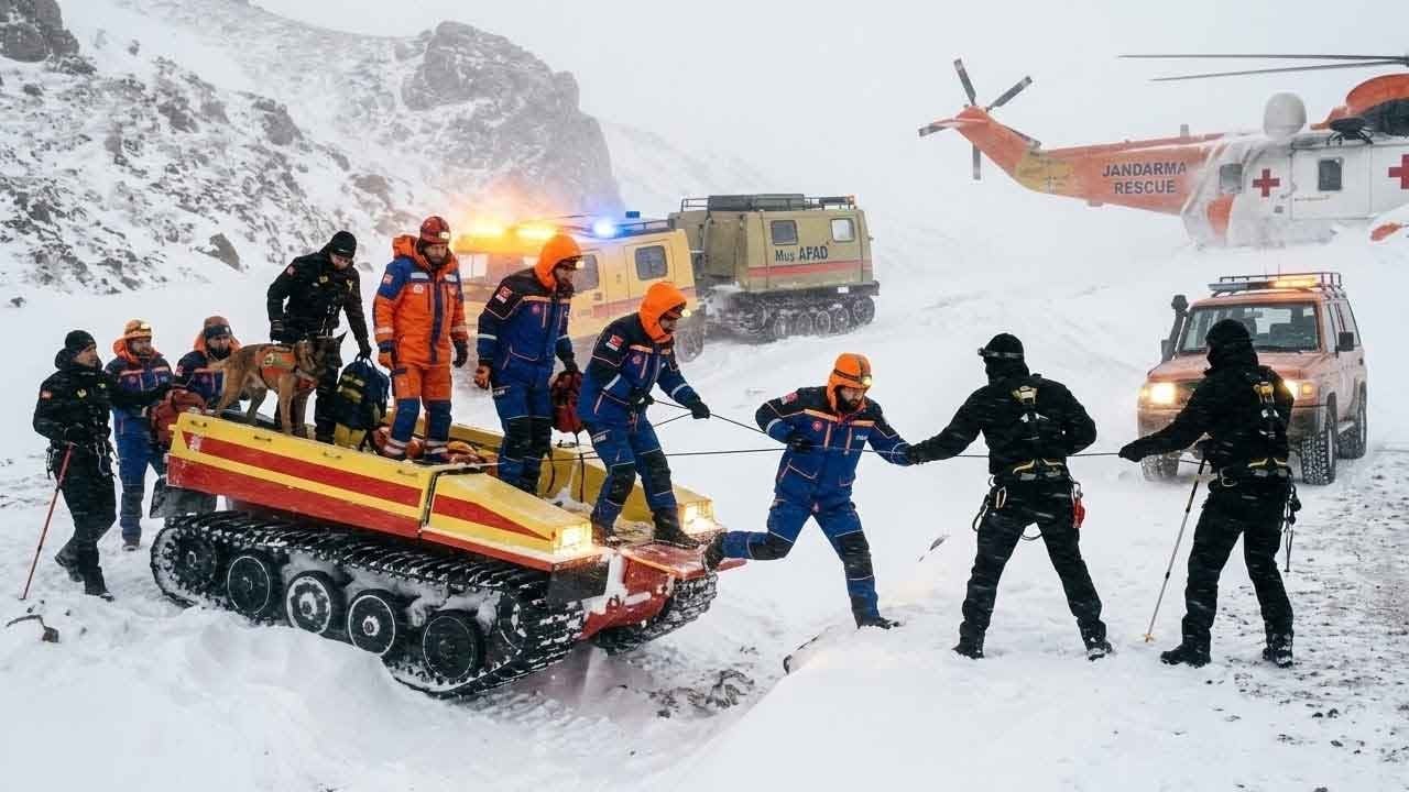 Kayıp şahsı arayan ekipler karda mahsur kaldı! Hasköy’de nefes kesen kurtarma operasyonu